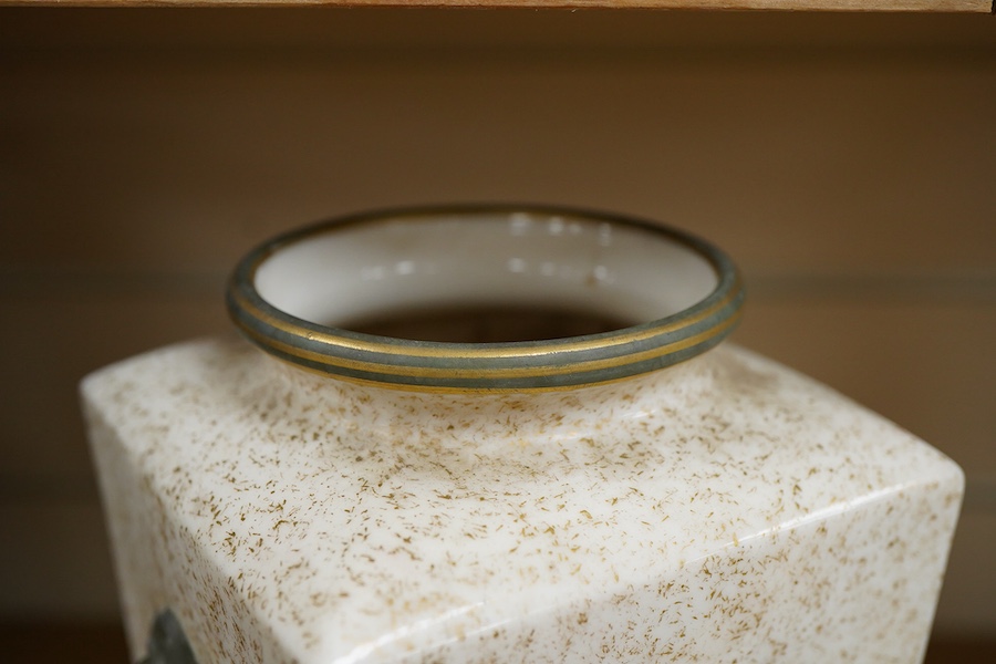 A late 19th century Royal Worcester Japonisme vase, with loss to foot, 28cm